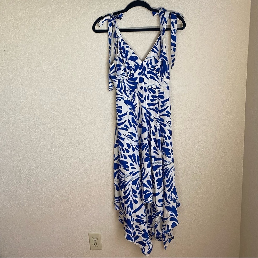 Alexis For Target Botanical Blue Asymmetric Dress XS - Picture 3 of 12
